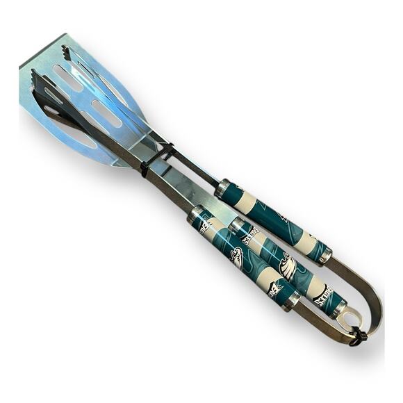 Philadelphia Eagles NFL Tailgate BBQ Grill Set Barbecue Spatula Tong Set x2 Tool - Picture 7 of 13